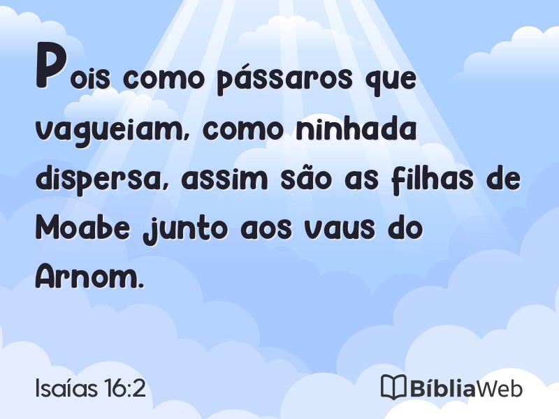 Isaías 16:2 em imagem para compartilhar