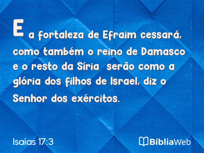 Isaías 17:3 em imagem para compartilhar
