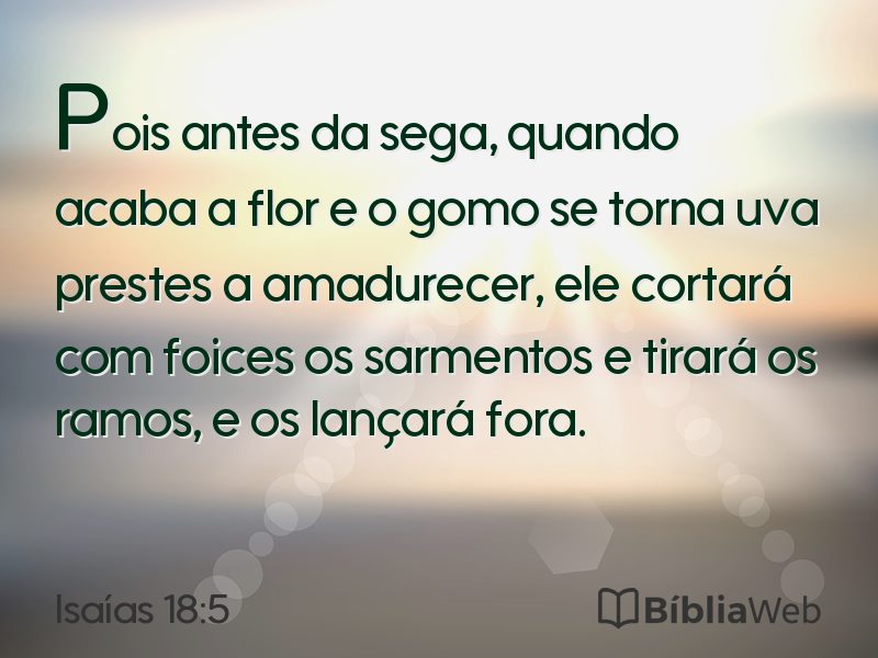 Isaías 18:5 em imagem para compartilhar
