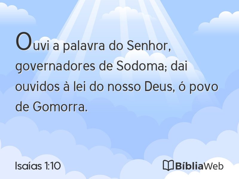 Isaías 1:10 em imagem para compartilhar
