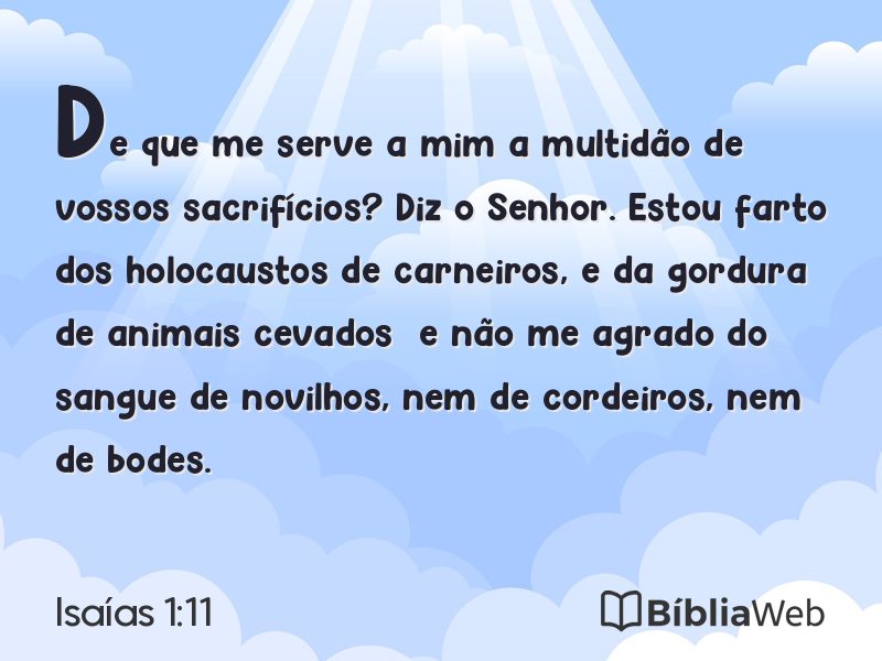 Isaías 1:11 em imagem para compartilhar
