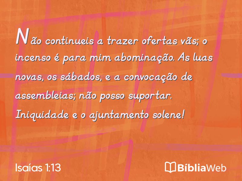 Isaías 1:13 em imagem para compartilhar