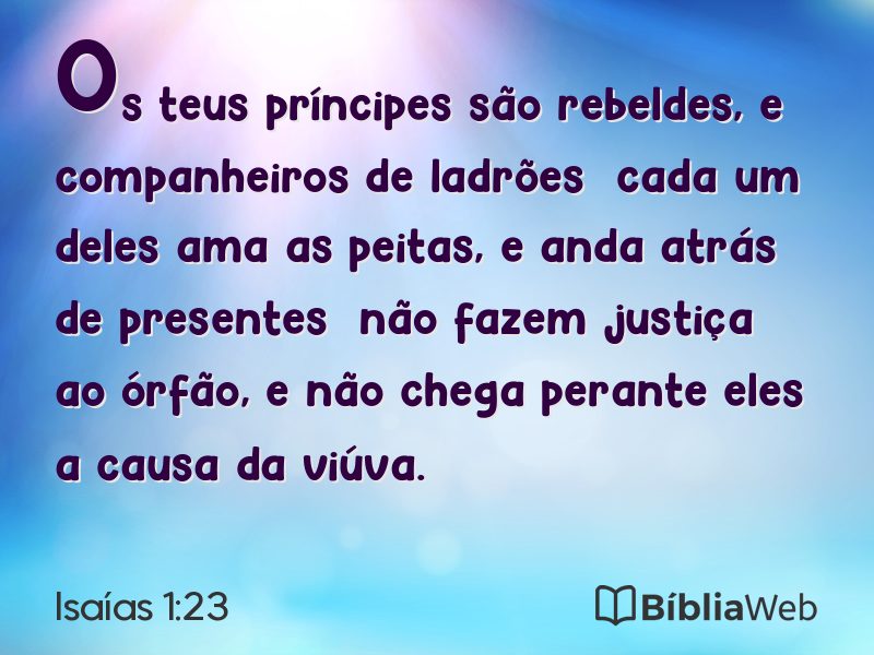 Isaías 1:23 em imagem para compartilhar