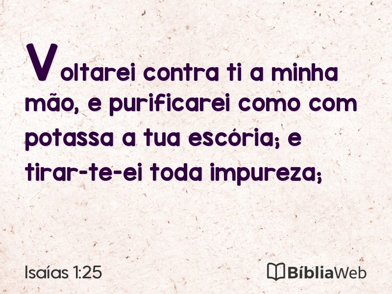 Isaías 1:25 em imagem para compartilhar