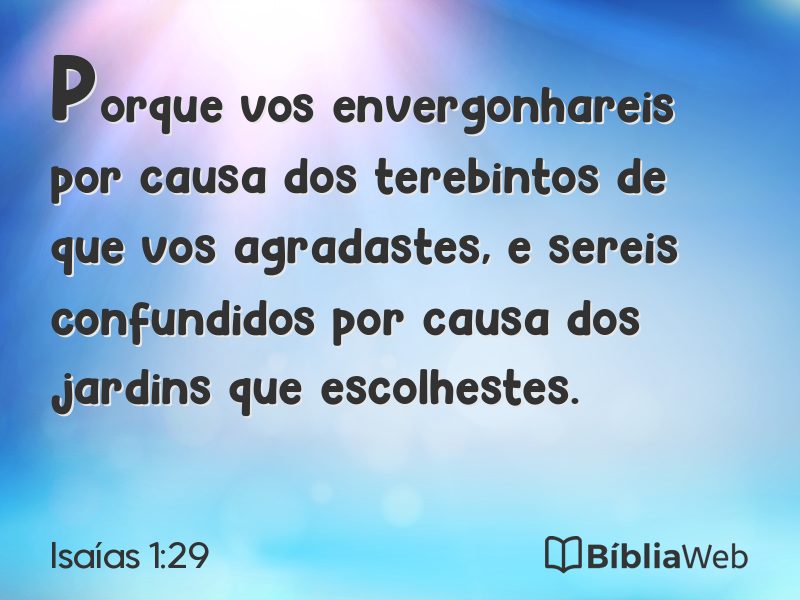 Isaías 1:29 em imagem para compartilhar
