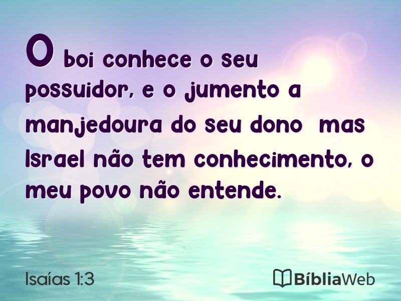 Isaías 1:3 em imagem para compartilhar
