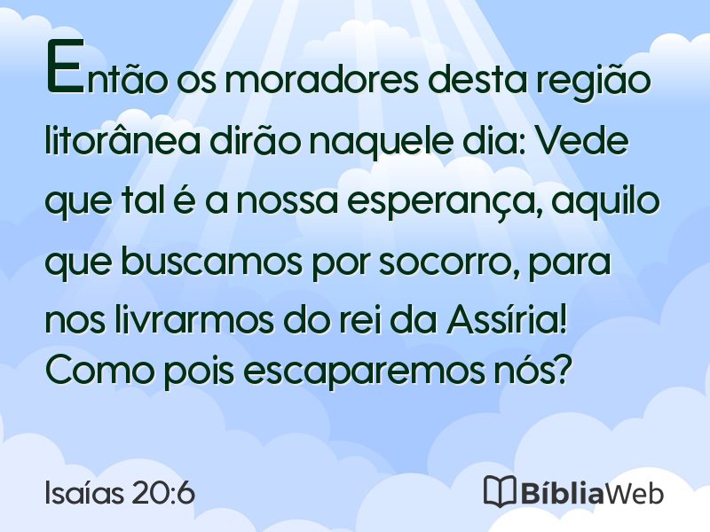 Isaías 20:6 em imagem para compartilhar