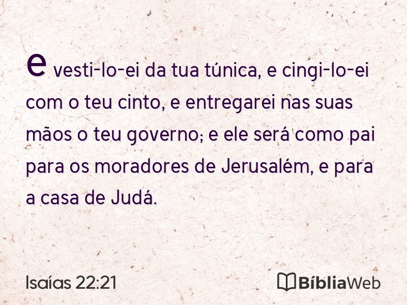 Isaías 22:21 em imagem para compartilhar