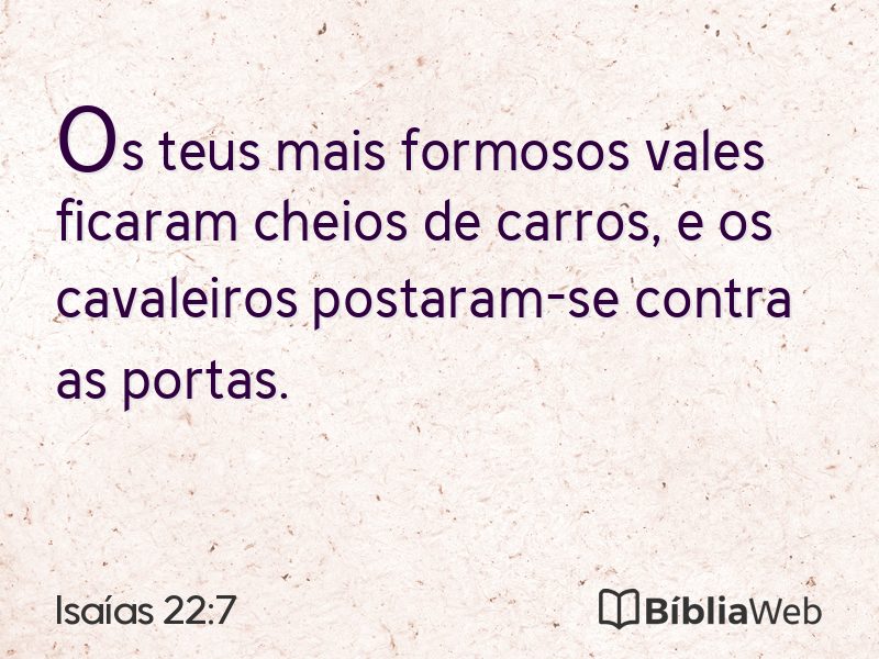 Isaías 22:7 em imagem para compartilhar