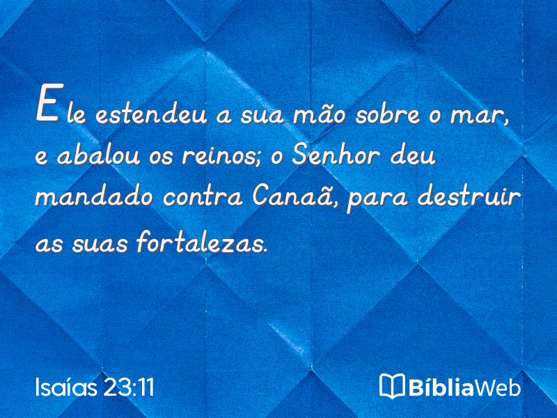 Isaías 23:11 em imagem para compartilhar