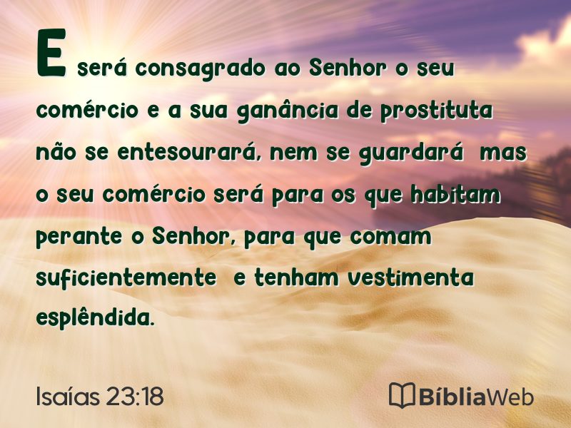 Isaías 23:18 em imagem para compartilhar