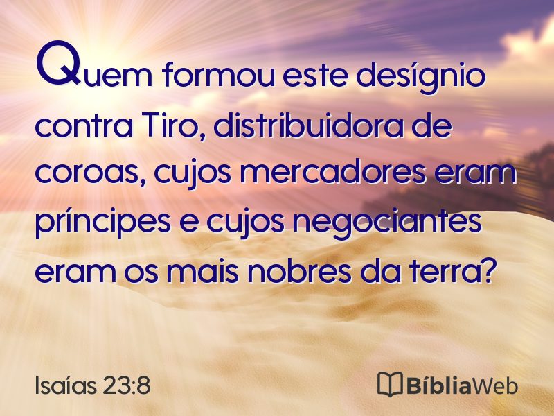 Isaías 23:8 em imagem para compartilhar