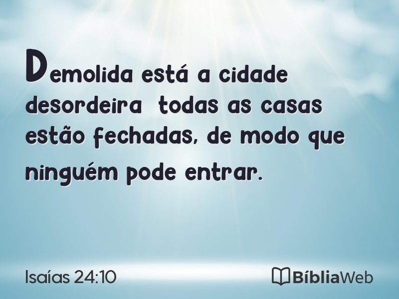 Isaías 24:10 em imagem para compartilhar