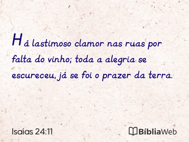 Isaías 24:11 em imagem para compartilhar