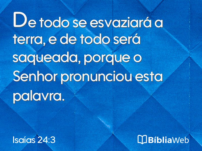 Isaías 24:3 em imagem para compartilhar