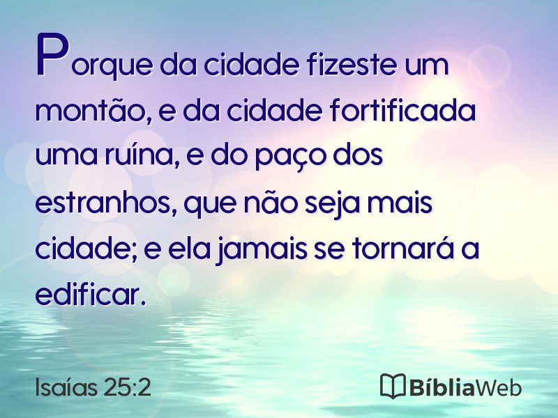 Isaías 25:2 em imagem para compartilhar