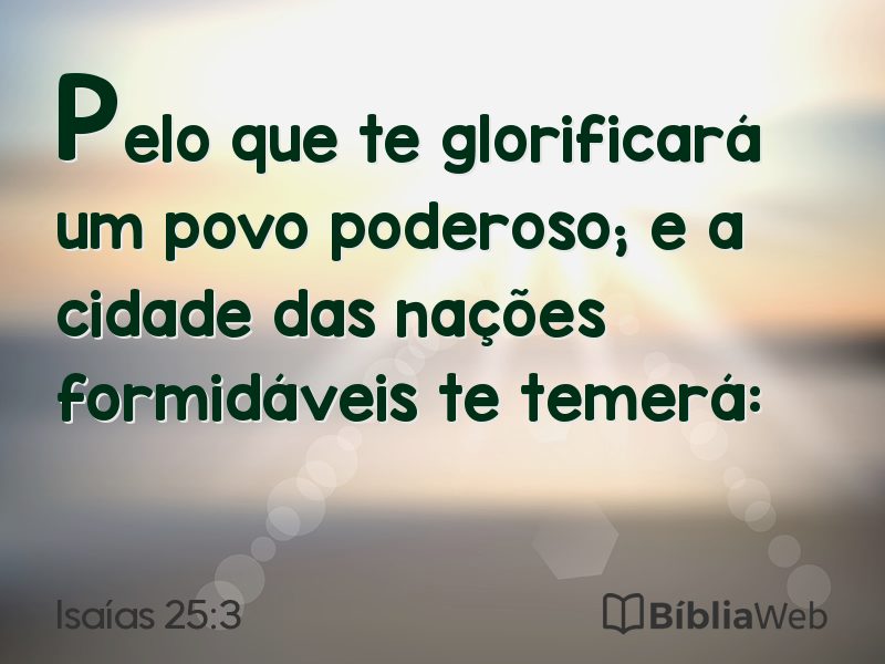 Isaías 25:3 em imagem para compartilhar