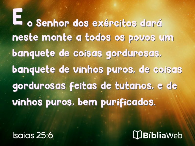 Isaías 25:6 em imagem para compartilhar