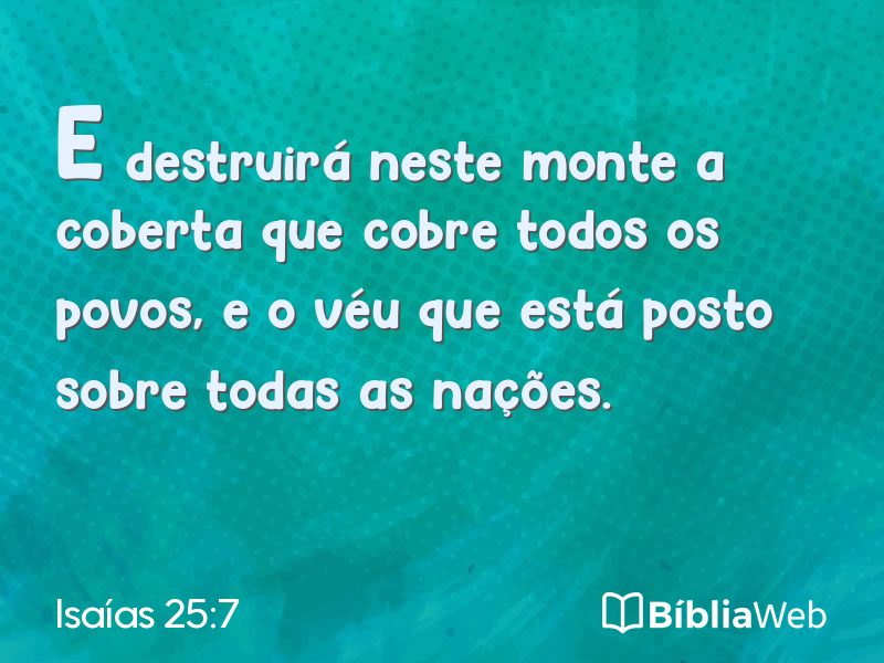 Isaías 25:7 em imagem para compartilhar
