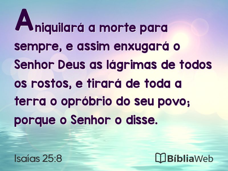 Isaías 25:8 em imagem para compartilhar