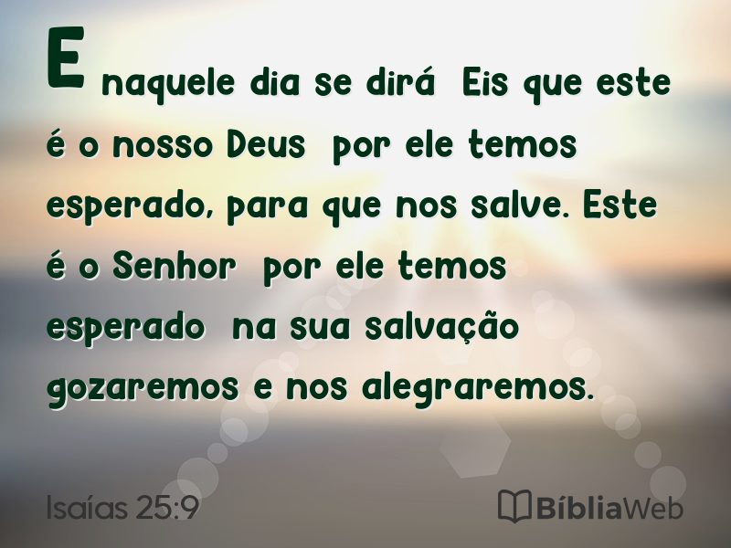 Isaías 25:9 em imagem para compartilhar