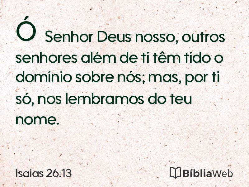 Isaías 26:13 em imagem para compartilhar