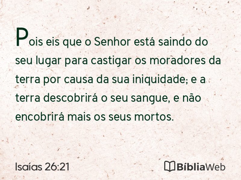 Isaías 26:21 em imagem para compartilhar