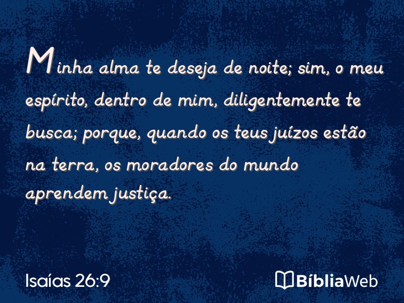 Isaías 26:9 em imagem para compartilhar