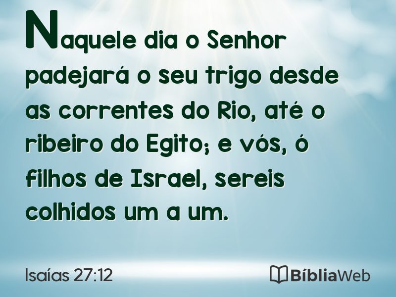 Isaías 27:12 em imagem para compartilhar