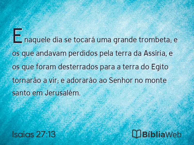 Isaías 27:13 em imagem para compartilhar
