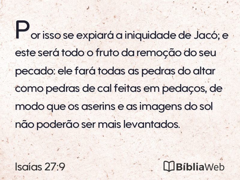 Isaías 27:9 em imagem para compartilhar