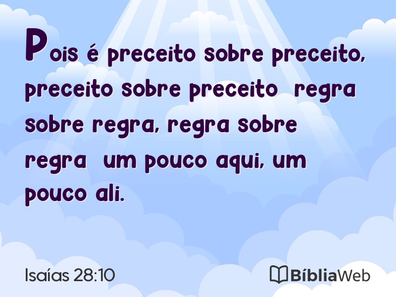 Isaías 28:10 em imagem para compartilhar