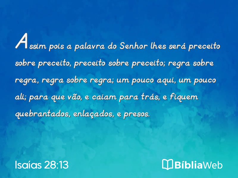 Isaías 28:13 em imagem para compartilhar