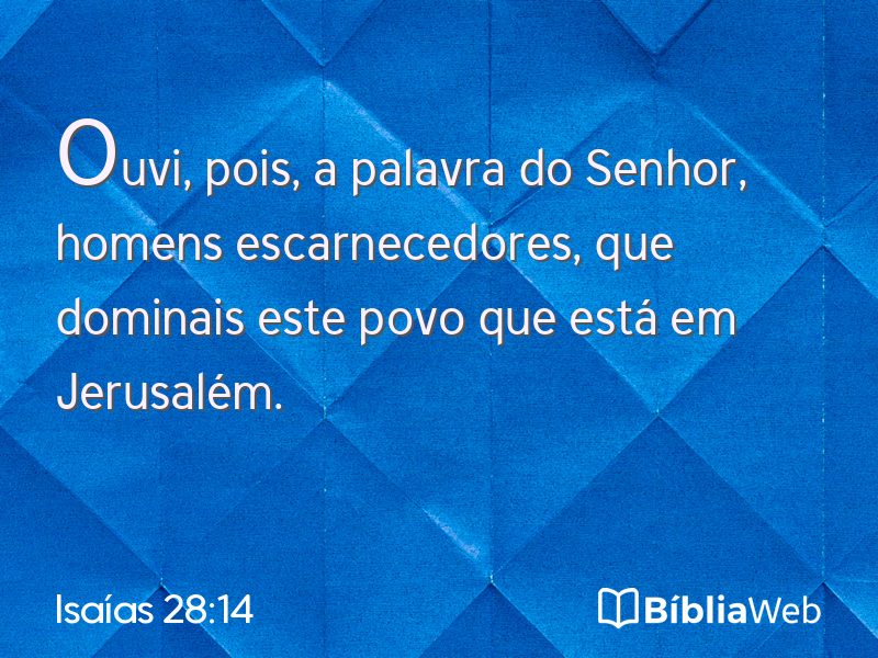 Isaías 28:14 em imagem para compartilhar