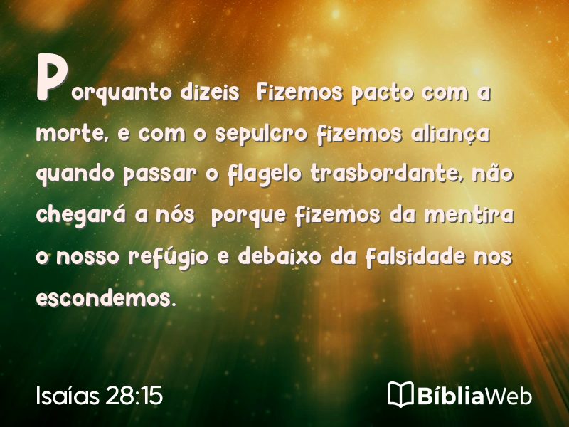 Isaías 28:15 em imagem para compartilhar