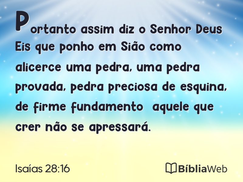 Isaías 28:16 em imagem para compartilhar