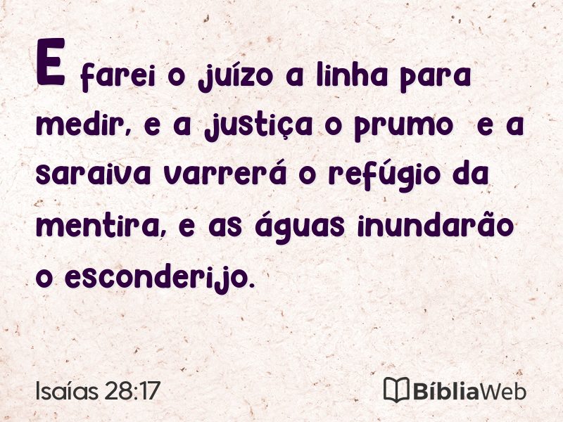 Isaías 28:17 em imagem para compartilhar