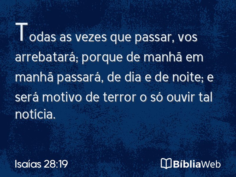 Isaías 28:19 em imagem para compartilhar
