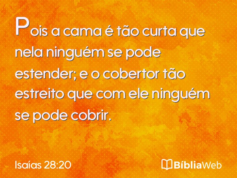 Isaías 28:20 em imagem para compartilhar