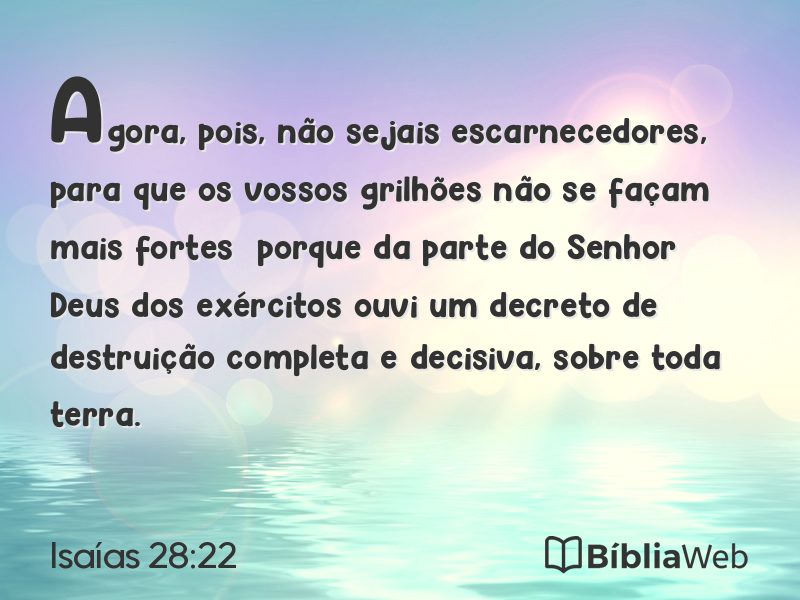 Isaías 28:22 em imagem para compartilhar