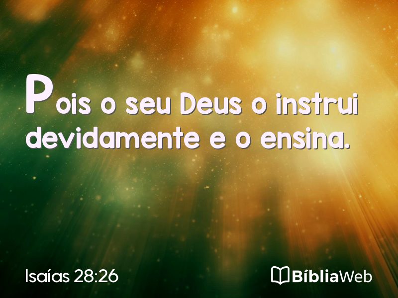 Isaías 28:26 em imagem para compartilhar
