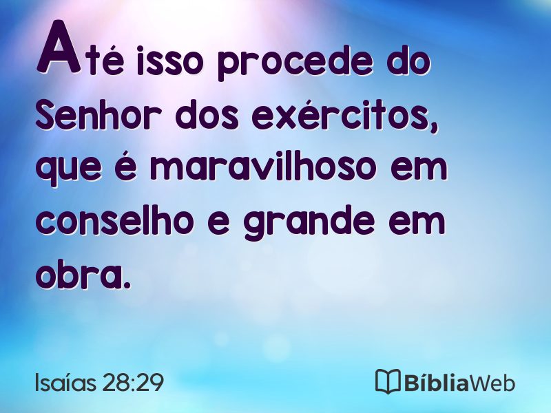 Isaías 28:29 em imagem para compartilhar