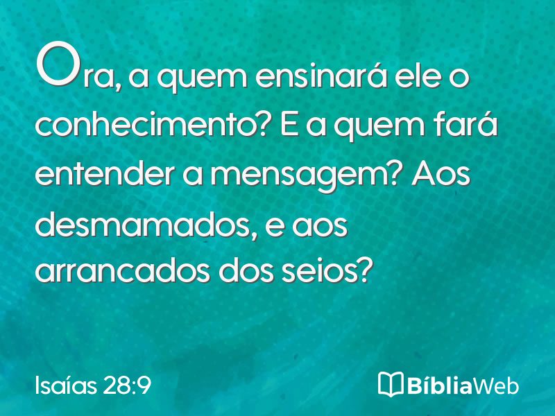 Isaías 28:9 em imagem para compartilhar