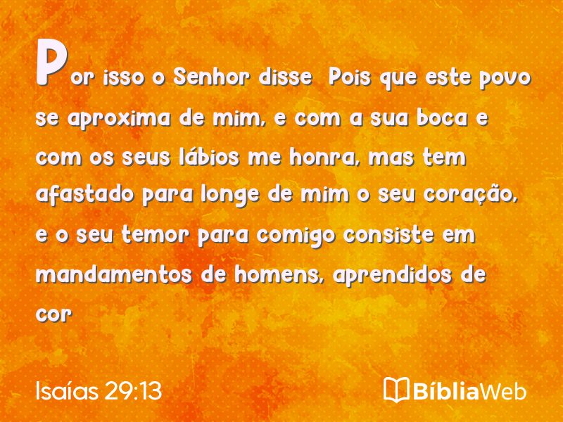 Isaías 29:13 em imagem para compartilhar
