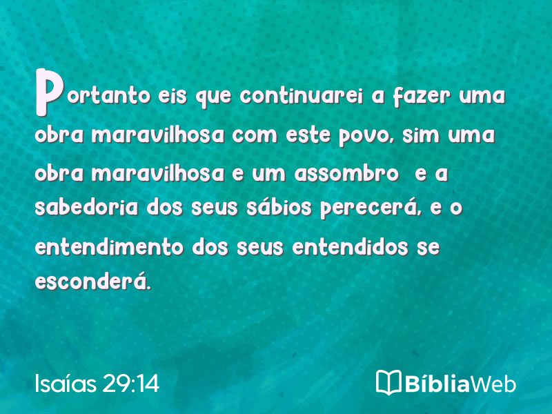 Isaías 29:14 em imagem para compartilhar
