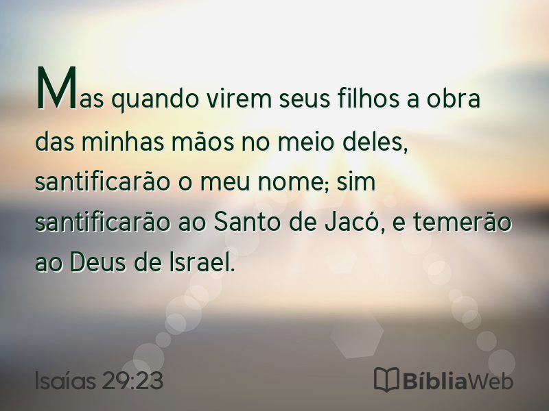 Isaías 29:23 em imagem para compartilhar
