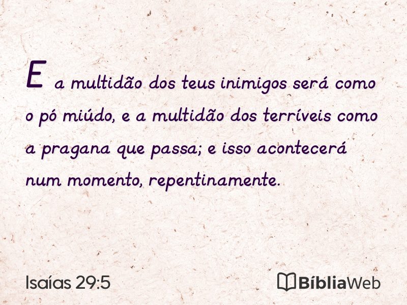 Isaías 29:5 em imagem para compartilhar