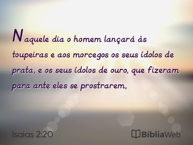 Isaías 2:20 em imagem para compartilhar