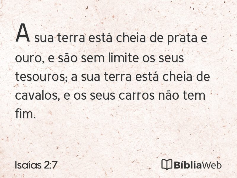 Isaías 2:7 em imagem para compartilhar
