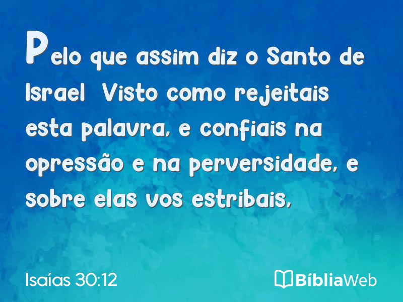 Isaías 30:12 em imagem para compartilhar